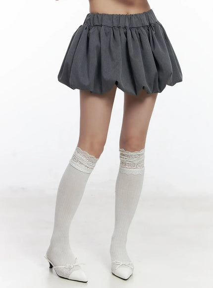 bubble-mini-skirt-cj527 / Gray