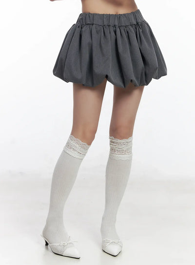 bubble-mini-skirt-cj527 / Gray