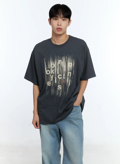 mens-brooklyn-graphic-oversized-tee-ig519 / Dark gray