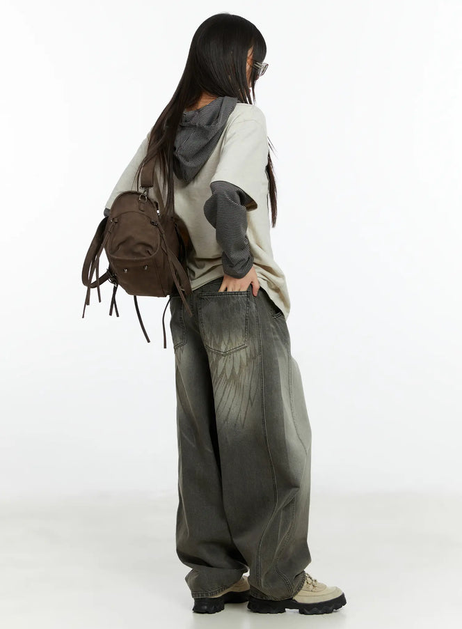 karter-angel-wing-washed-wide-leg-jeans-cf509 / Dark gray