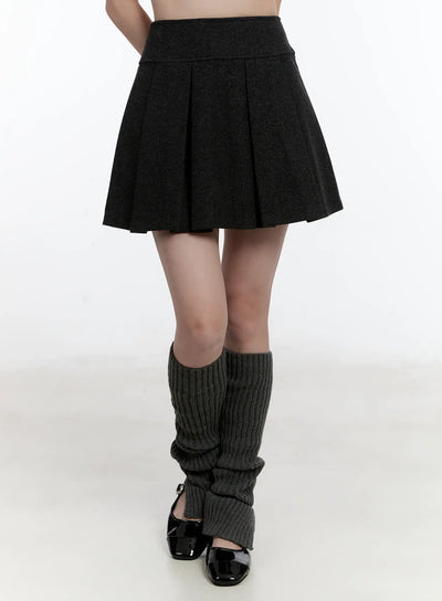 pleated-wool-mini-skirt-id511 / Dark gray