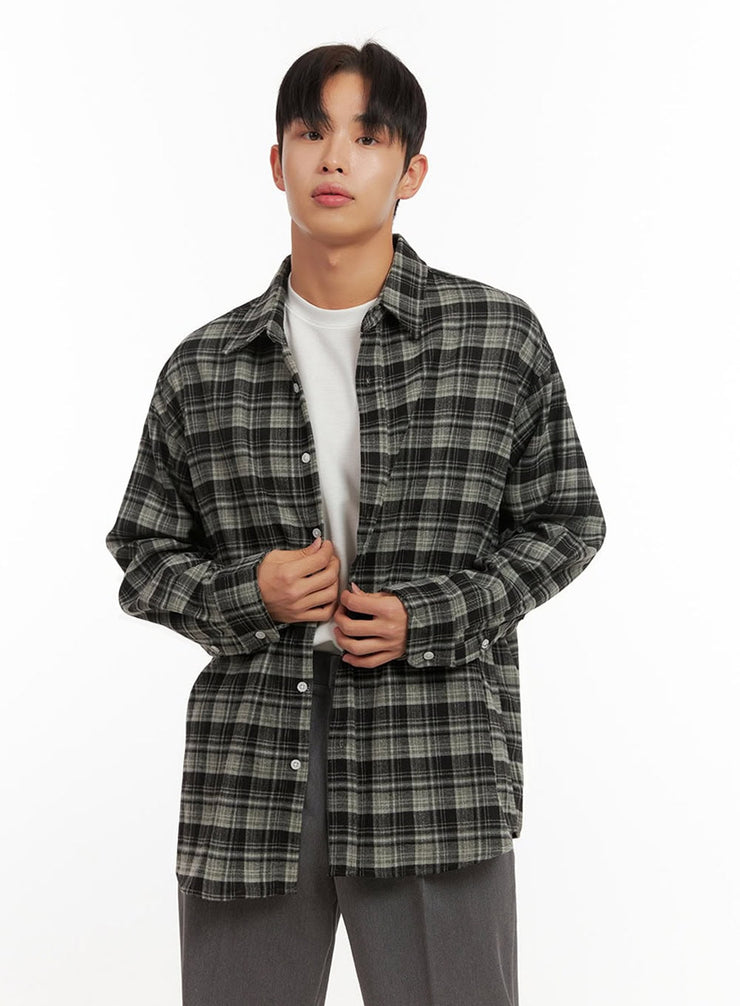 mens-checkered-flannel-id406 / Dark green