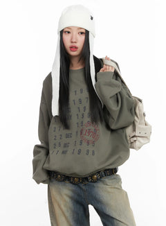 comfy-graphic-oversized-sweatshirt-cd530 / Dark green