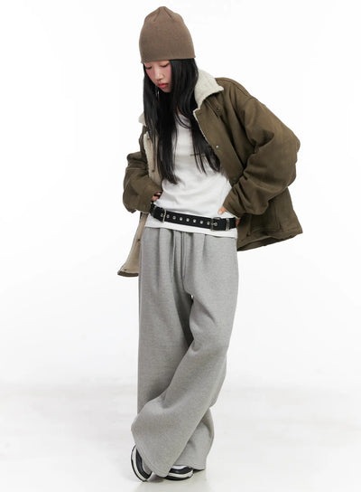 oversized-faux-fur-jacket-cn528 / Dark green