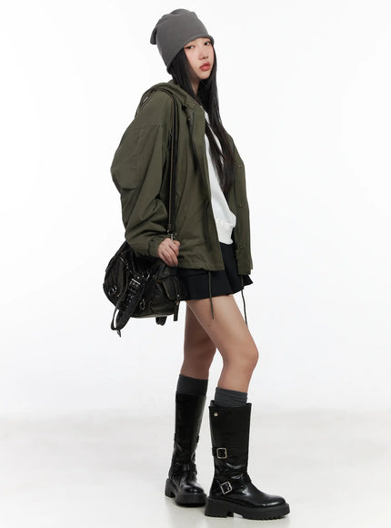oversized-field-hoodie-jacket-cf503 / Dark green