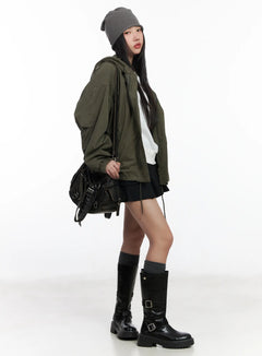 oversized-field-hoodie-jacket-cf503 / Dark green