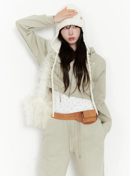 lucky-fleece-zip-hoodie-in514 / Dark green