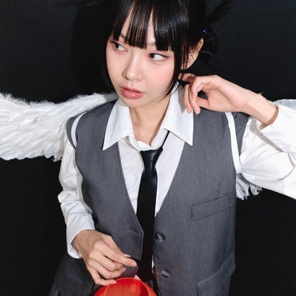 vest-and-mini-skirt-set-is322 / Dark grey