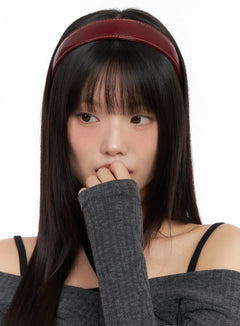 glossy-hairband-in503 / Dark red