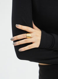 lined-bold-ring-in317 / Dark yellow