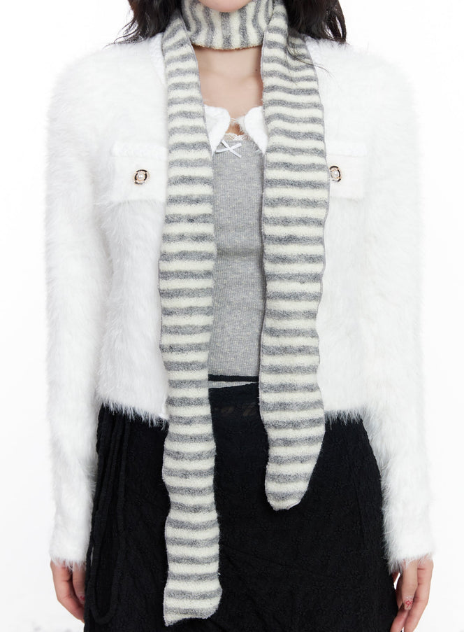 striped-scarf-cj527 / Gray