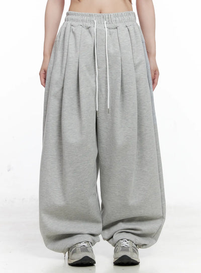 relaxed-fit-pintuck-sweatpants-co521 / Gray