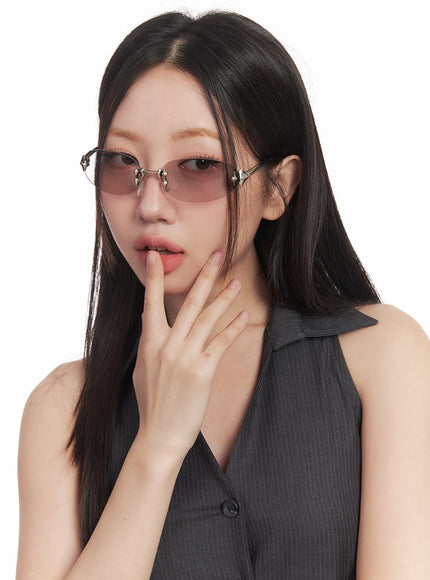 oval-frame-sunglasses-ca518 / Gray