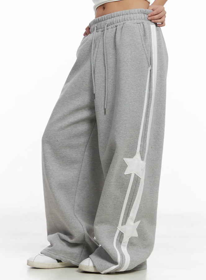 wide-leg-fleece-track-pants-cj512 / Gray
