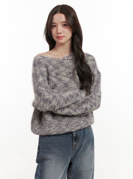 multicolor-cozy-knit-sweater-on429 / Gray