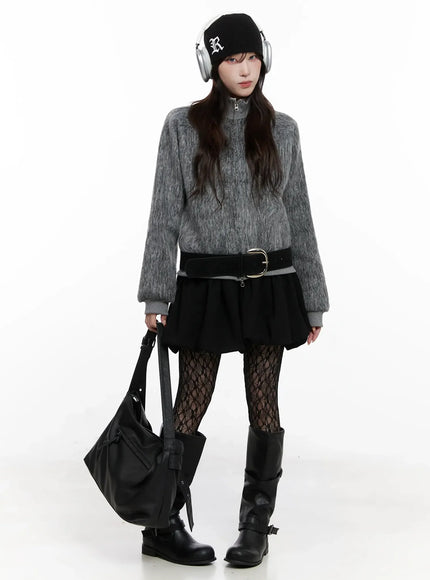 faux-fur-zip-jacket-in525 / Gray