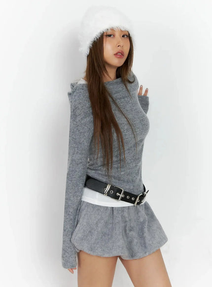 layered-off-shoulder-top-id503 / Gray