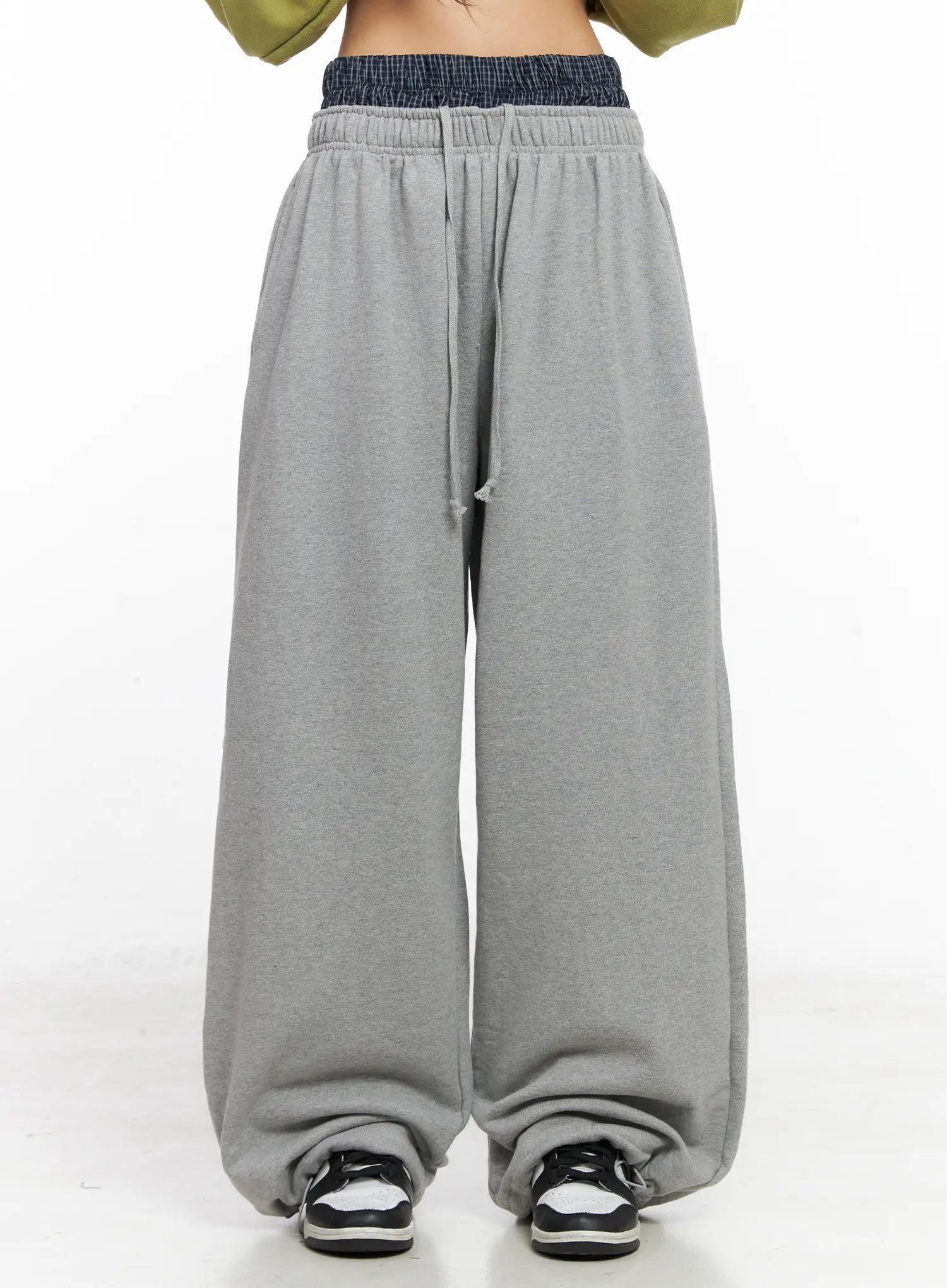 wide-leg-layered-sweatpants-cn513 / Gray