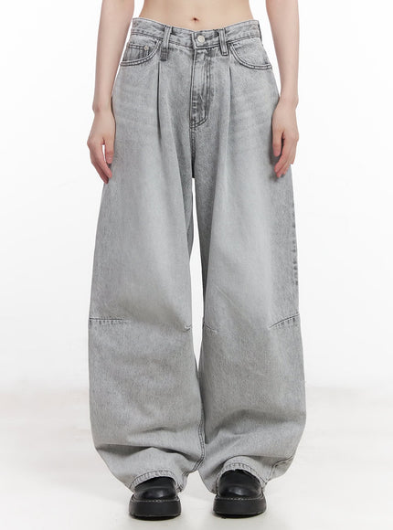 melisa-washed-wide-fit-jeans-cu506 / Gray