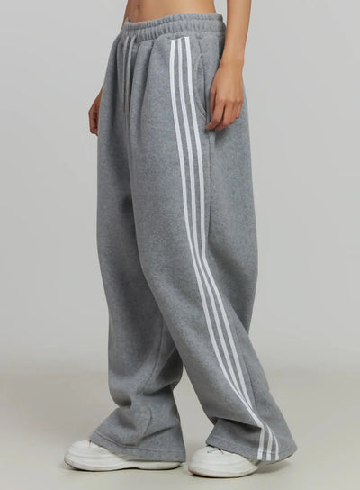 stripe-sweatpants-ij505 / Gray