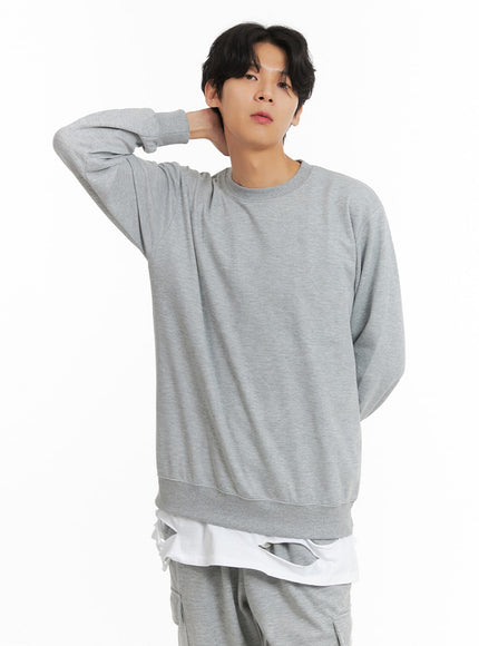 mens-basic-cotton-sweatshirt-ia401 / Gray