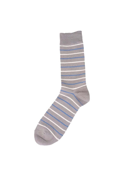 mens-striped-midi-socks-iy410 / Gray