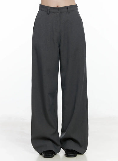 straight-fit-wide-slacks-if525 / Gray