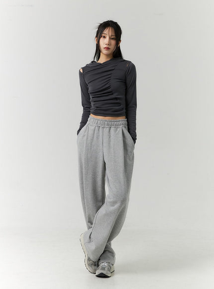 pintuck-sweatpants-cn317 / Gray
