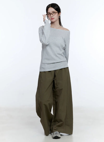 wide-boat-neck-loose-fit-top-cg513 / Gray