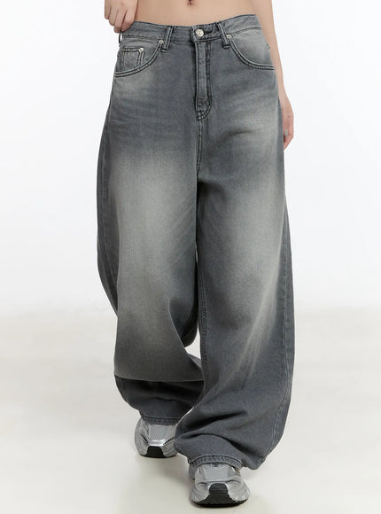 armani-washed-wide-leg-jeans-cm511 / Gray