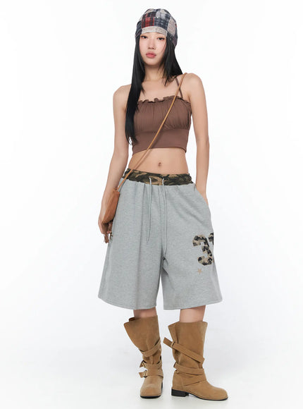 camo-print-bermuda-shorts-cy513 / Gray