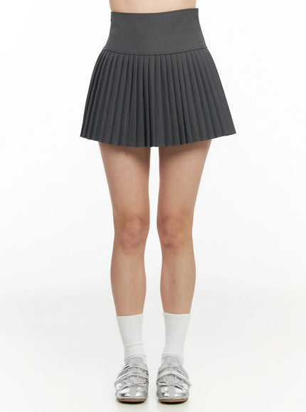 high-waisted-pleated-tennis-skirt-im524 / Gray