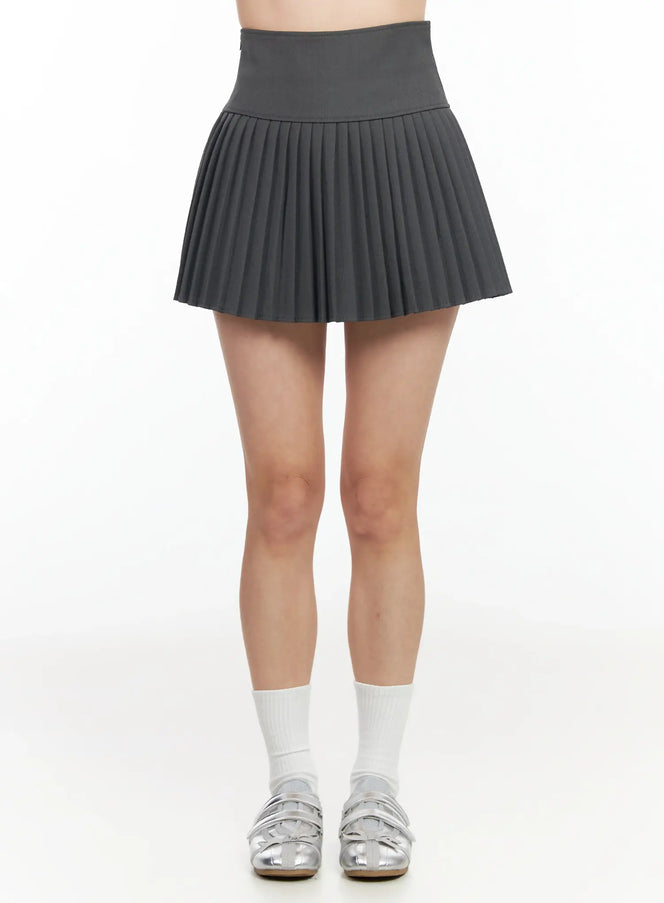 high-waisted-pleated-tennis-skirt-im524 / Gray
