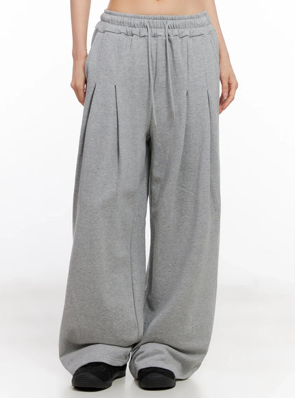relaxed-fit-pintuck-sweatpants-ig508 / Gray