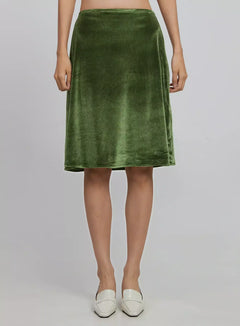classic-velvet-midi-skirt-id504 / Green