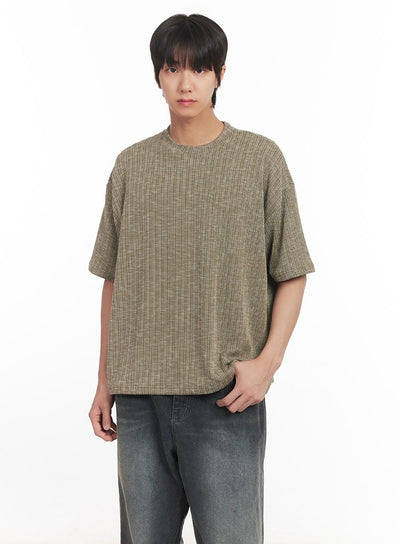 mens-ribbed-crewneck-tee-ia511 / Green