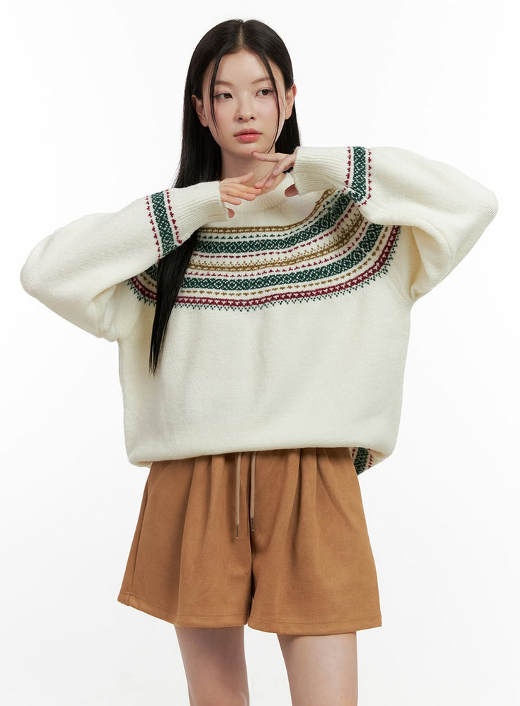 oversized-nordic-knit-sweater-on408 / Light beige