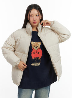 essential-puffer-coat-is402 / Light beige