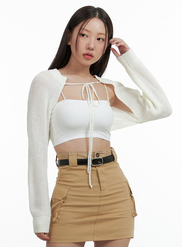 strap-mesh-bolero-ol401 / Light beige