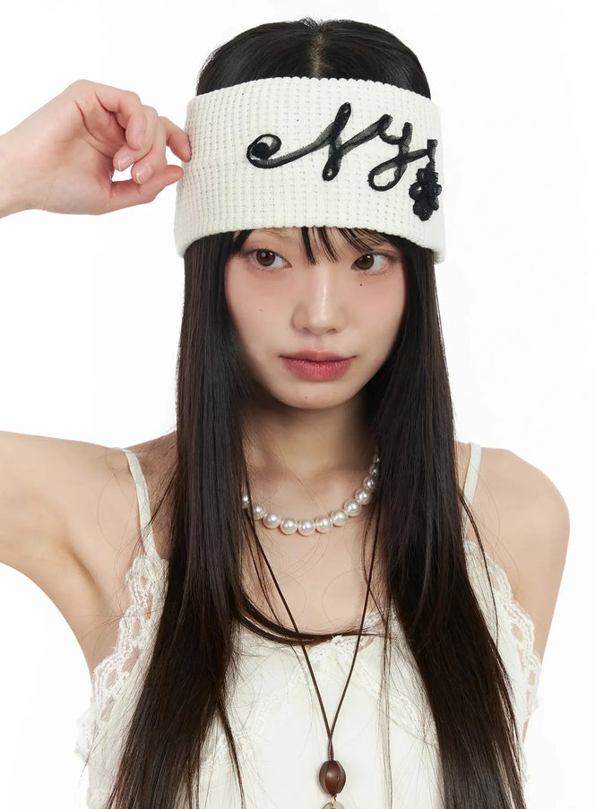 thick-flower-headband-im530 / Light beige