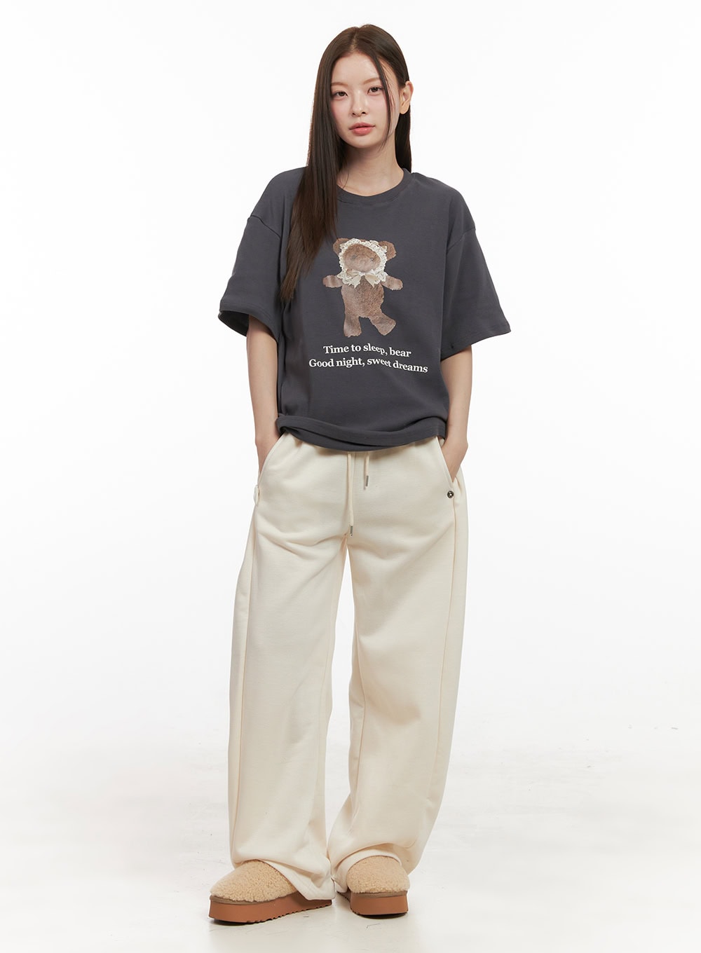 Chic Button Detail Sweatpants OD412 Casual style LEWKIN