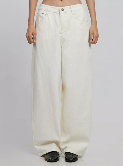 wide-leg-cotton-pants-id504 / Light beige