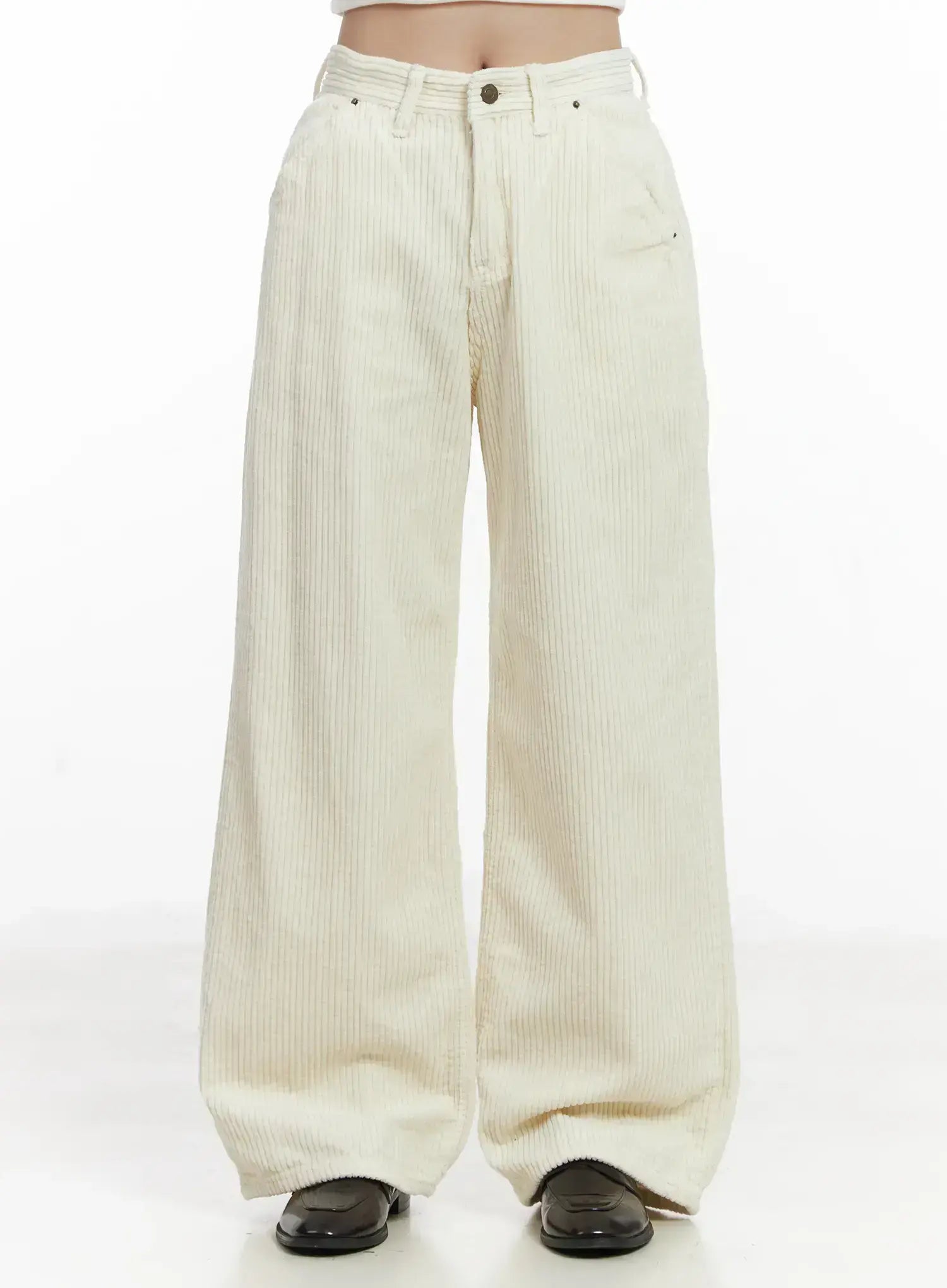corduroy-wide-leg-pants-cn526 / Light beige