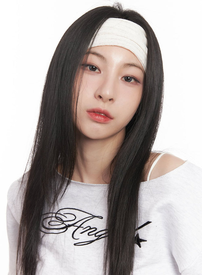 wrinkled-cotton-headband-cm518 / Light beige