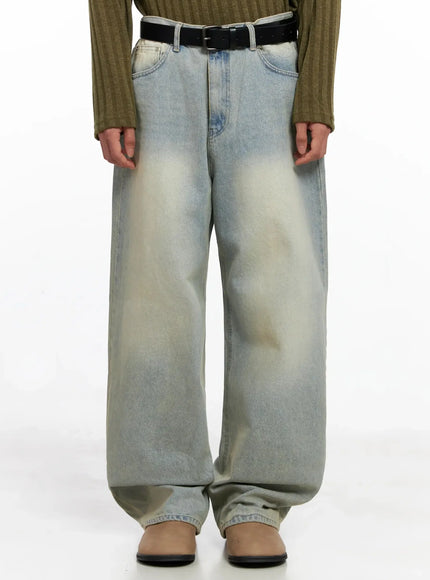 mens-light-fade-wide-leg-jeans-io516 / Light blue