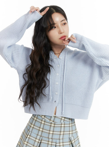 cozy-hooded-cardigan-om425 / Light blue