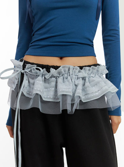 layered-detail-waist-belt-io409 / Light blue