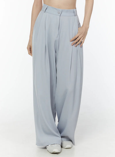 elegant-pleated-wide-leg-summer-slacks-iu503 / Light blue