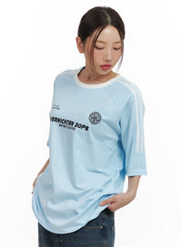 graphic-sporty-t-shirt-cu420 / Light blue