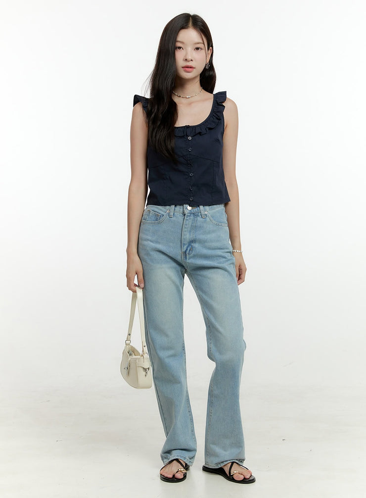 loose-fit-bootcut-jeans-ol422 / Light blue